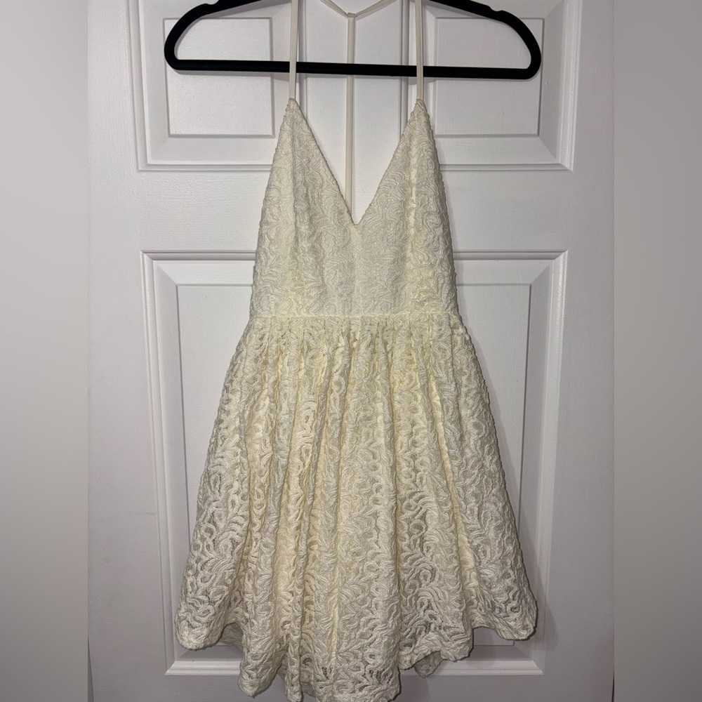 Asilio Cream Lace Mini Dress